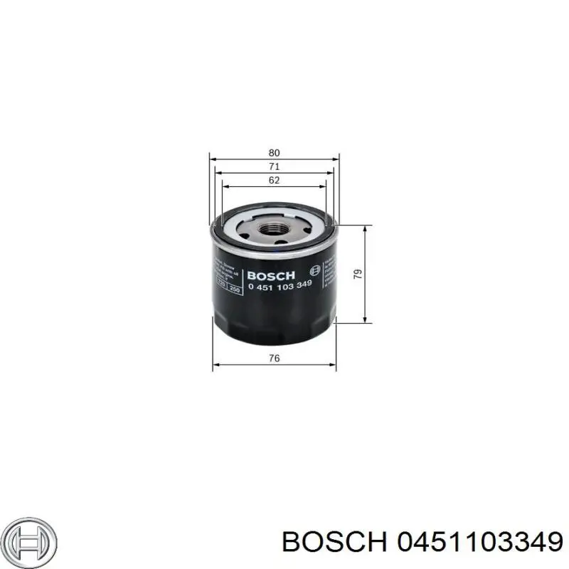 0451103349 Bosch filtro de aceite