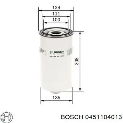 0451104013 Bosch filtro de aceite