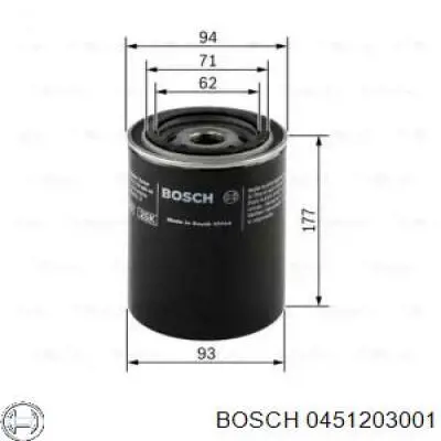 0 451 203 001 Bosch filtro de aceite