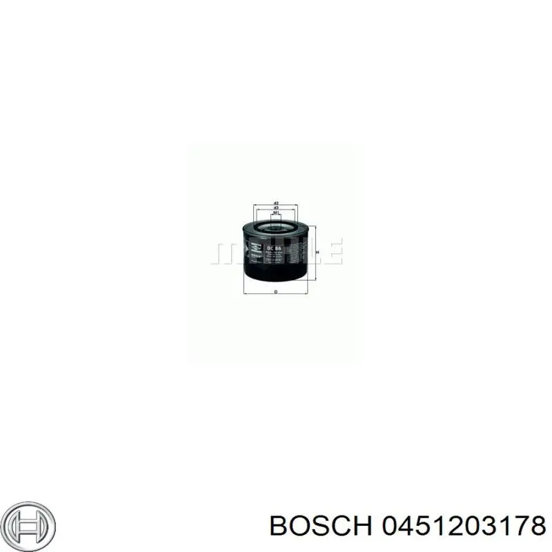 0451203178 Bosch filtro de aceite
