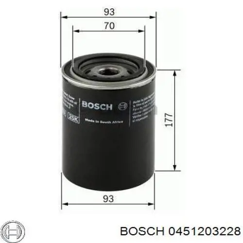 0451203228 Bosch filtro de aceite