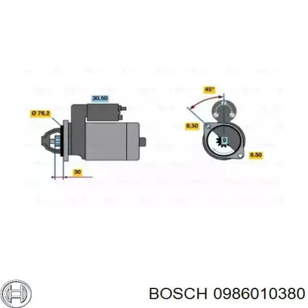 0986010380 Bosch motor de arranque