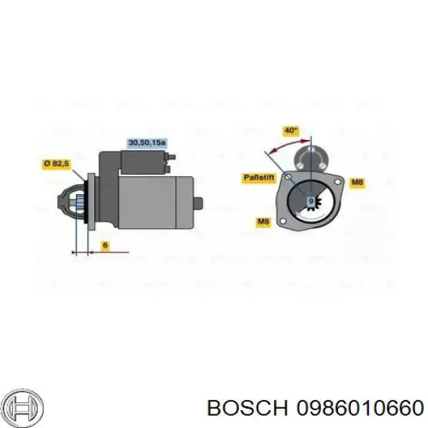 0986010660 Bosch motor de arranque