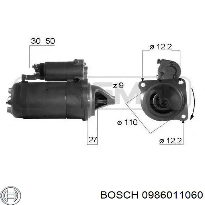 0986011060 Bosch motor de arranque