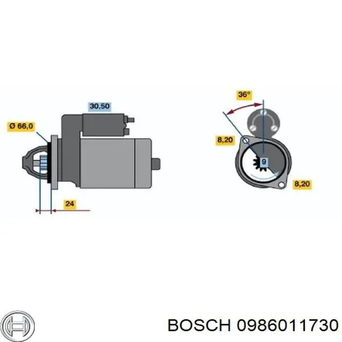 0986011730 Bosch motor de arranque