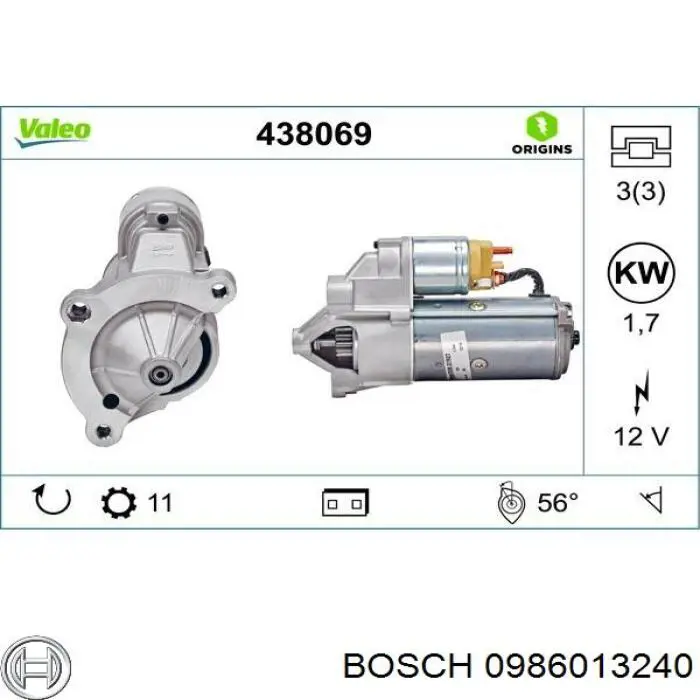 Comprar 0986013240 Bosch Motores de arranque