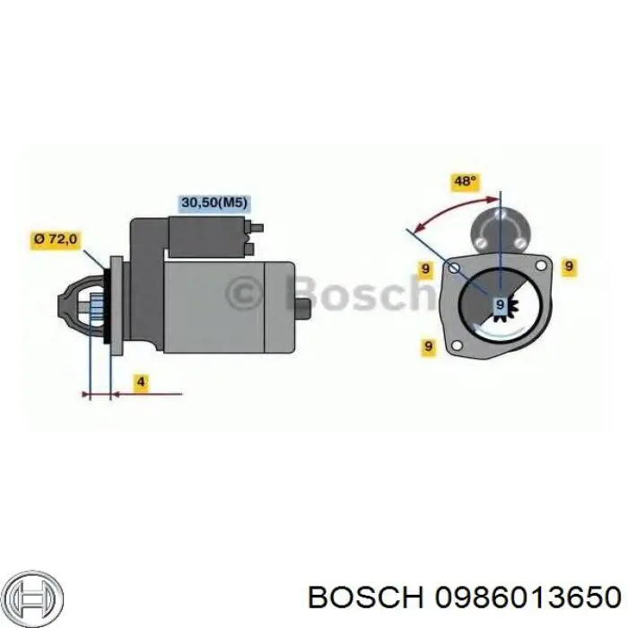 0986013650 Bosch motor de arranque