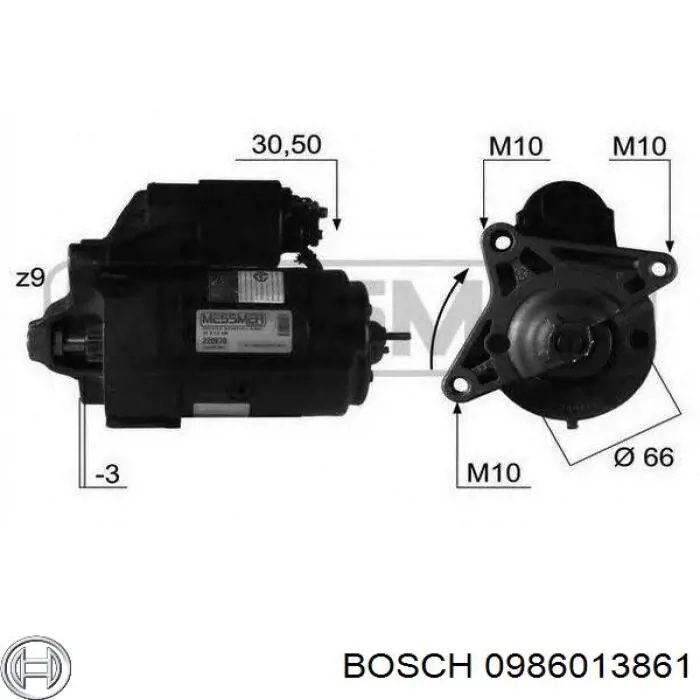 0986013861 Bosch motor de arranque