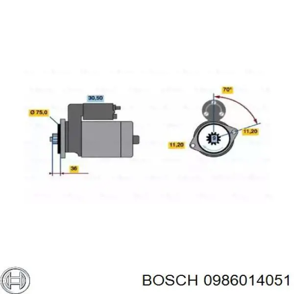 Motor de arranque 0986014051 Bosch