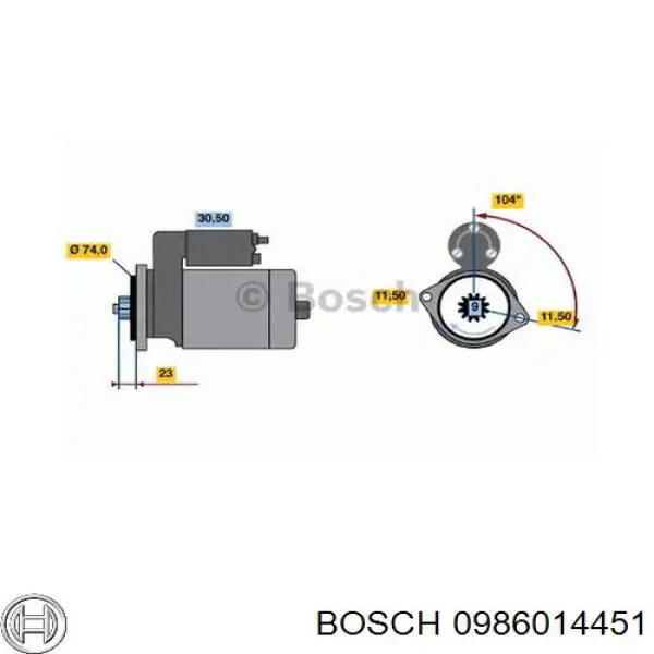 0986014451 Bosch motor de arranque