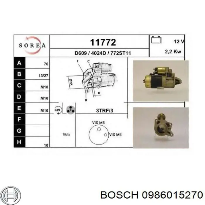 0986015270 Bosch