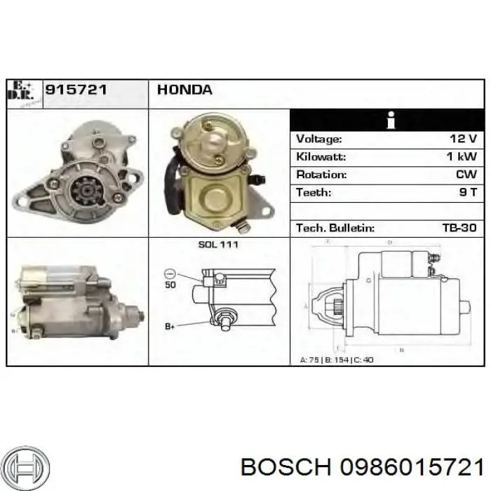 Burro de arranque  Honda SM30202 precio, desde 131,36 EUR