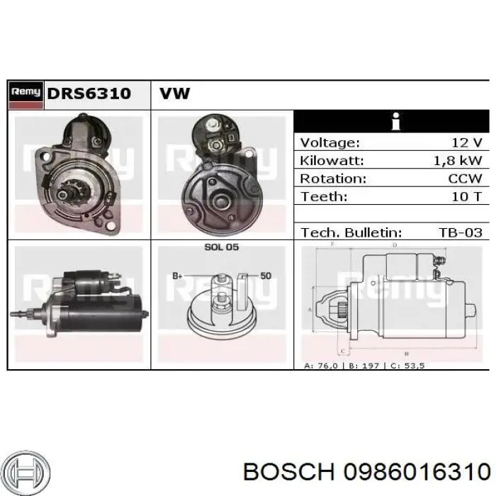 0986016310 Bosch