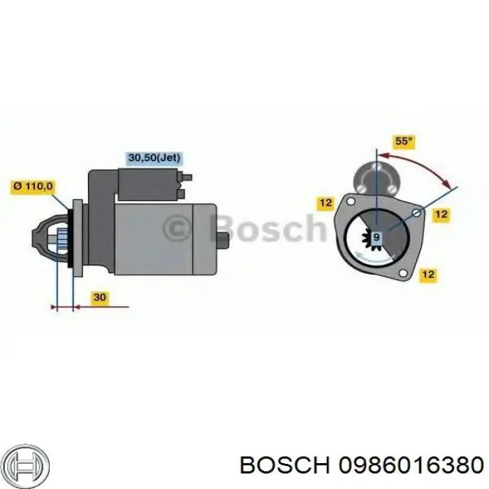 0 986 016 380 Bosch motor de arranque