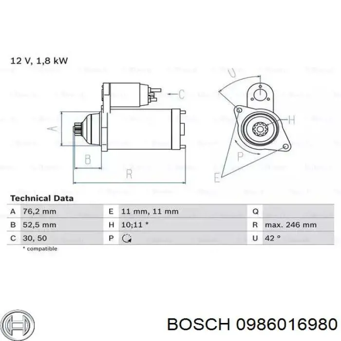 Comprar 0986016980 Bosch Motores de arranque