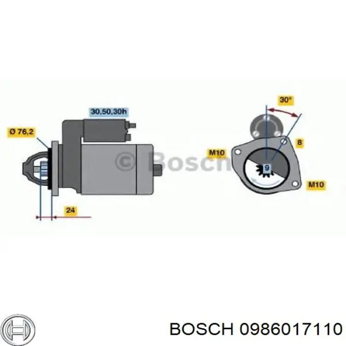 0986017110 Bosch motor de arranque