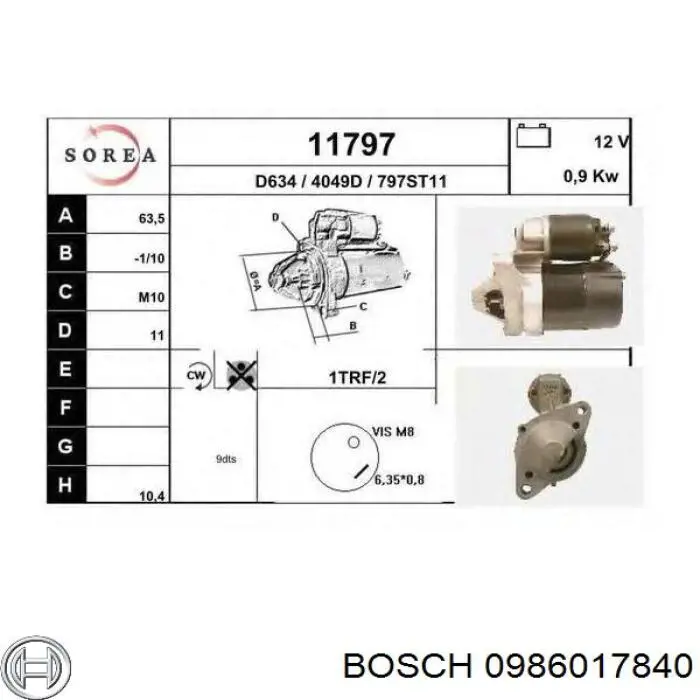 Comprar 3858 Cevam Motores de arranque