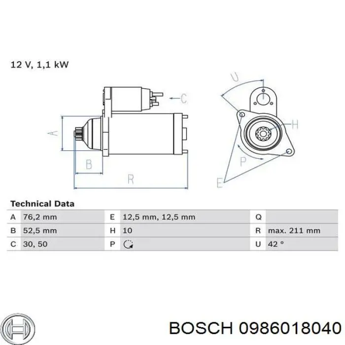 Burro de arranque  Bosch 0986018040 precio, desde 155,25 EUR