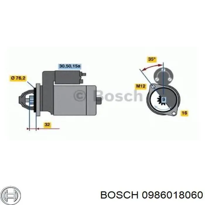 0986018060 Bosch motor de arranque