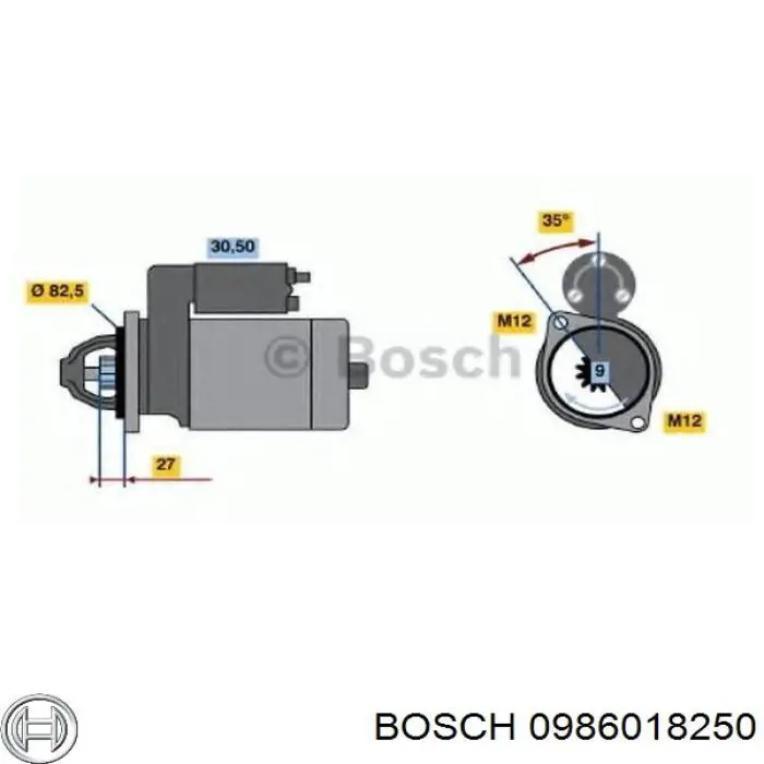 0986018250 Bosch motor de arranque