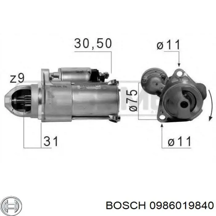 0986019840 Bosch motor de arranque