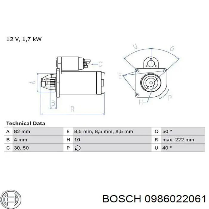 Comprar 0986022061 Bosch Motores de arranque