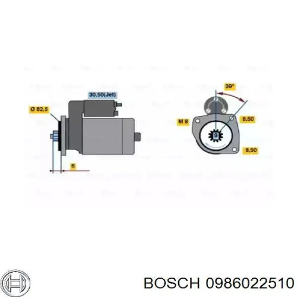 0986022510 Bosch Arranque motores