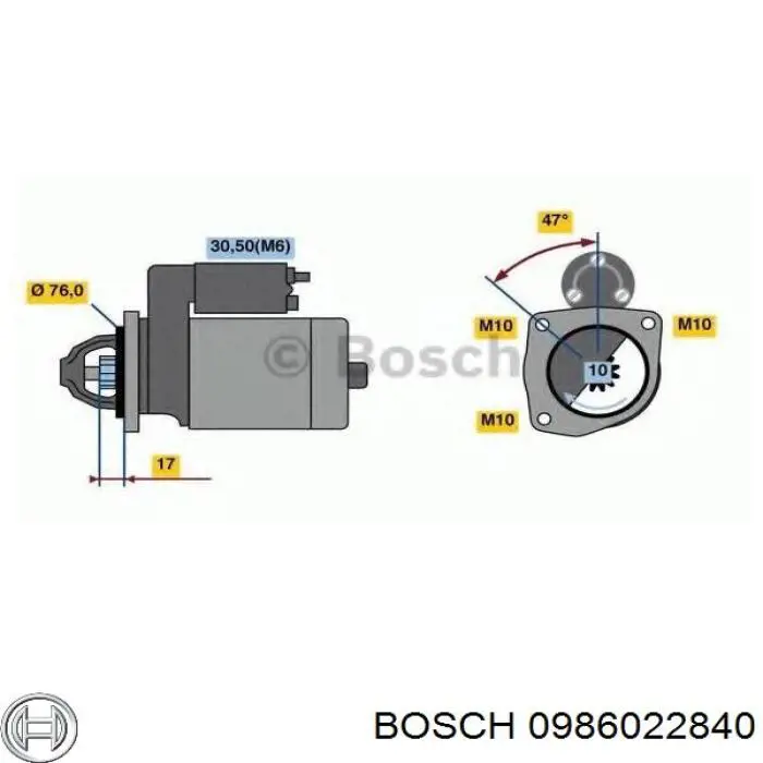 0 986 022 840 Bosch motor de arranque