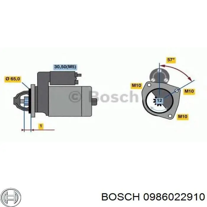 0986022910 Bosch motor de arranque