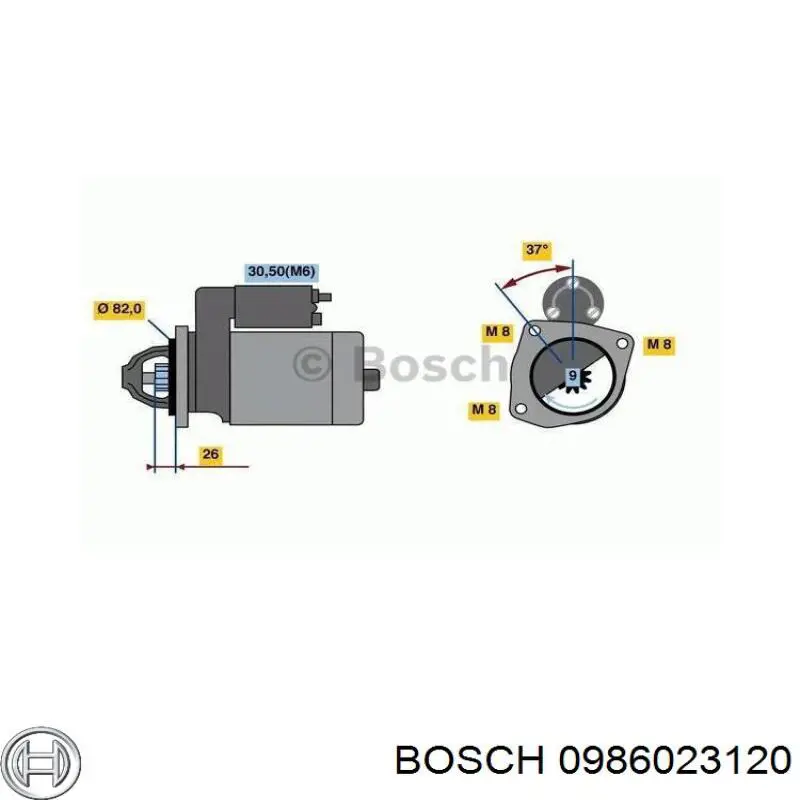 0 986 023 120 Bosch motor de arranque