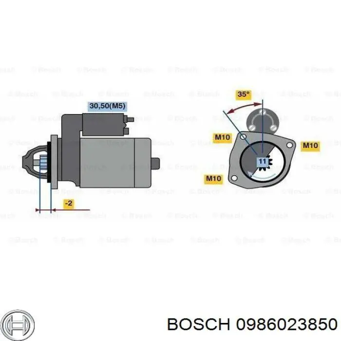 0 986 023 850 Bosch motor de arranque