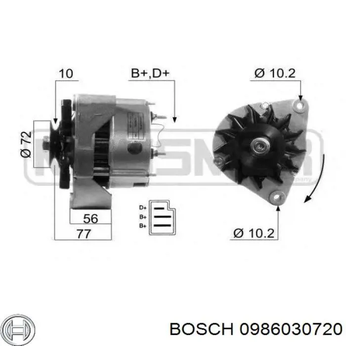 0986030720 Bosch alternador