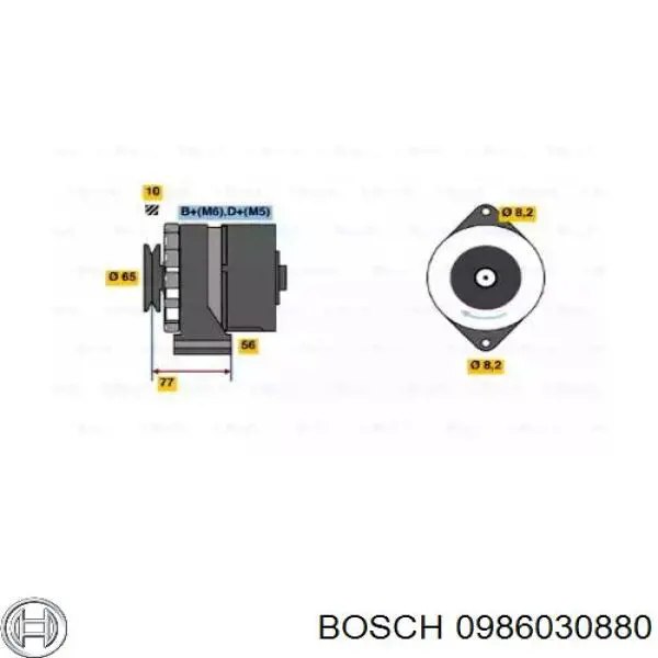 Alternador del motor Bosch 0986030880 precio, desde 121,32 EUR
