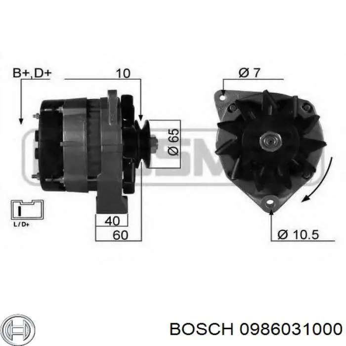 0986031000 Bosch alternador