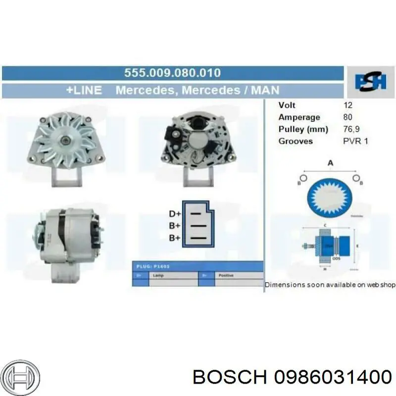 Comprar 0986031400 Bosch Dynamo