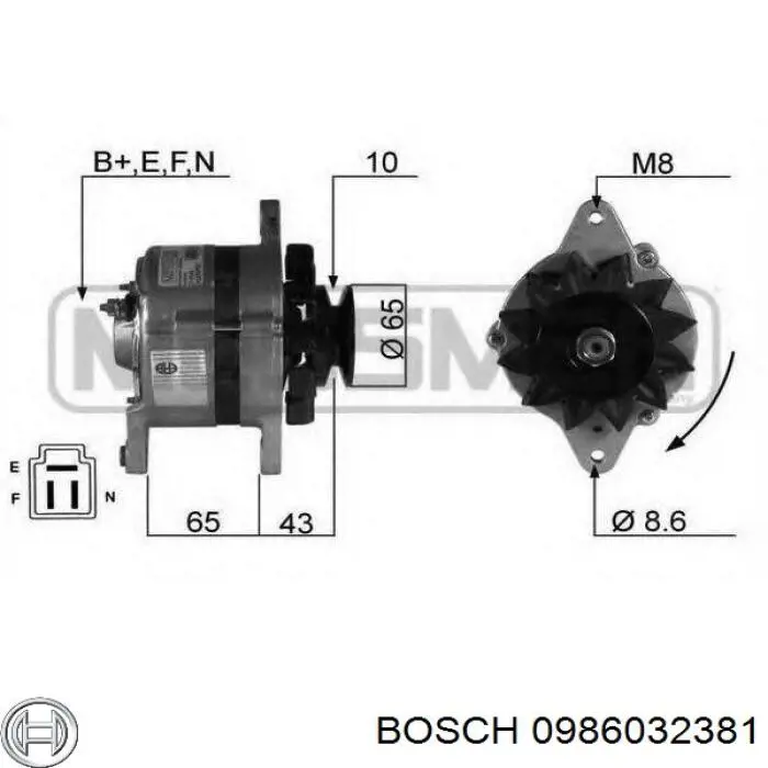 0986032381 Bosch alternador