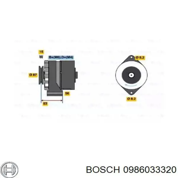 Alternador 0986033320 Bosch