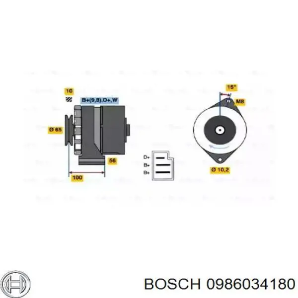 Alternador 0986034180 Bosch