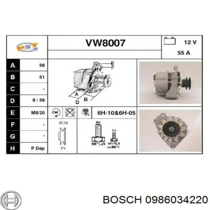 0986034220 Bosch alternador