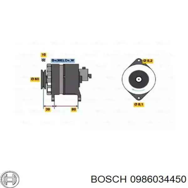 Alternador 0986034450 Bosch