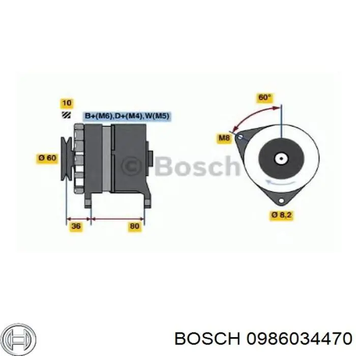 Alternador del motor Bosch 0986034470 precio, desde 146,29 EUR