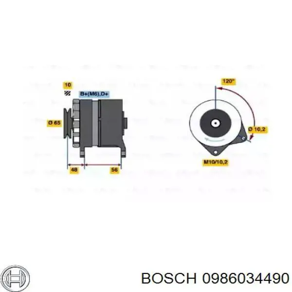 Alternador 0986034490 Bosch
