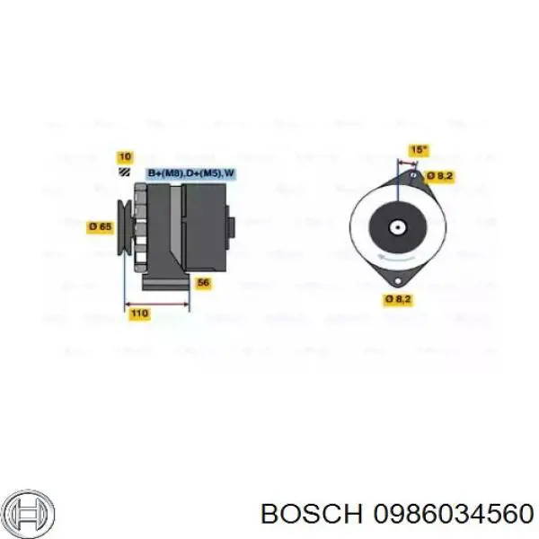 Alternador 0986034560 Bosch