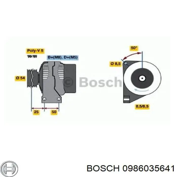 Alternador 0986035641 Bosch