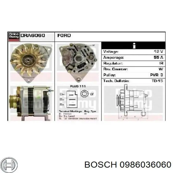 0986036060 Bosch alternador