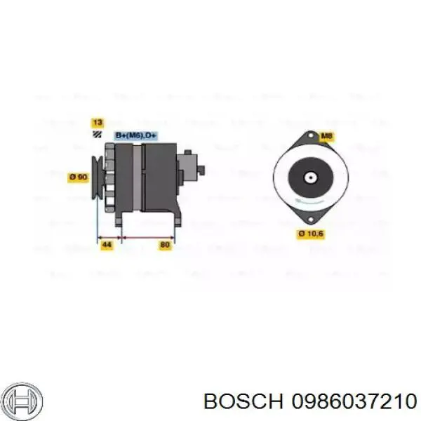 Alternador del motor Bosch 0986037210 precio, desde 280,97 EUR