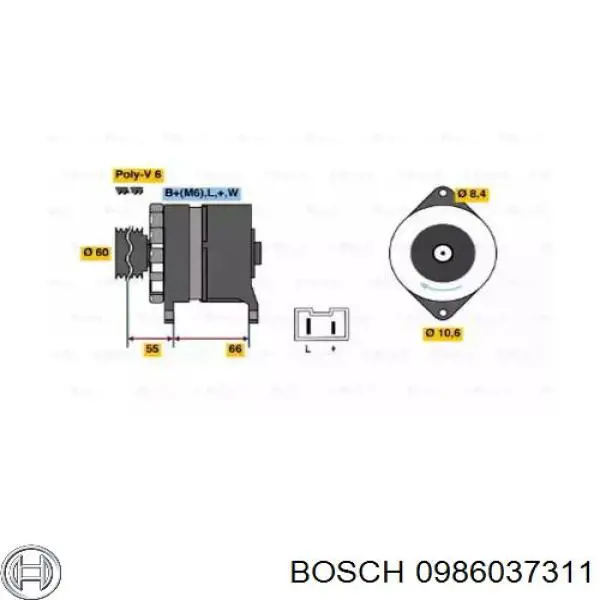 Alternador 0986037311 Bosch