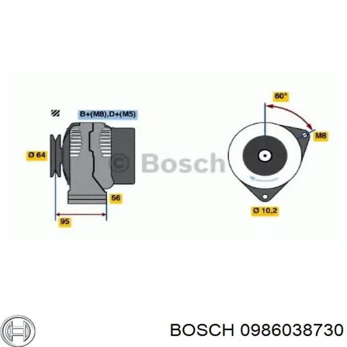 0986038730 Bosch alternador