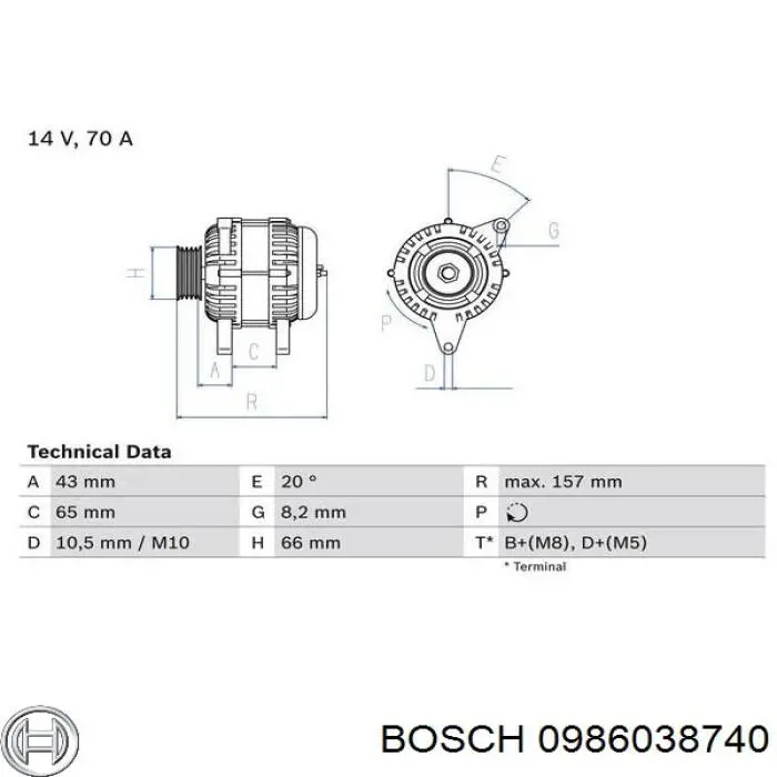 0986038740 Bosch alternador