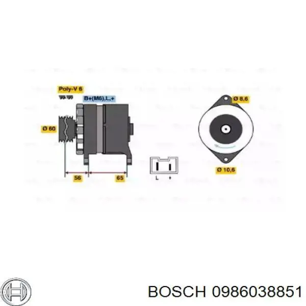 Alternador del motor Bosch 0986038851 precio, desde 179,99 EUR